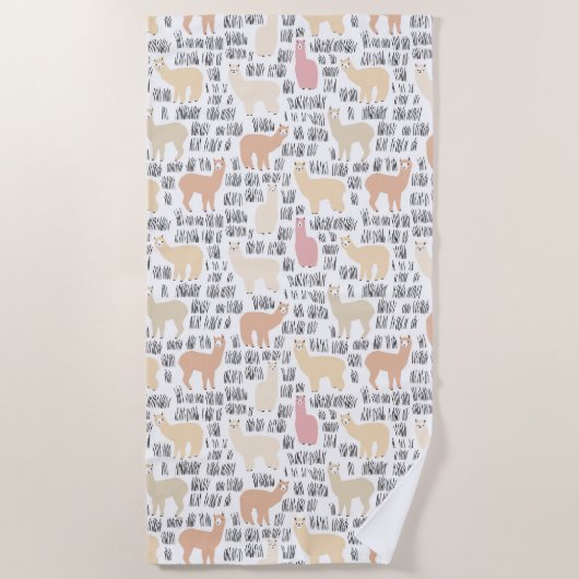 Menge des Alpaka-Musters Strandtuch (Vorderseite)