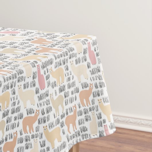 Menge des Alpaka-Musters Tischdecke (Beispiel)