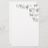 Menge des Schaf-Briefpapiers Briefpapier (Vorne/Hinten)