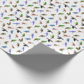 Menge des Vogel-Packpapiers Geschenkpapier (Ecke)
