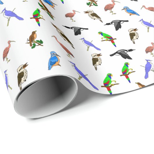 Menge des Vogel-Packpapiers Geschenkpapier (Rolleneckpunkt)