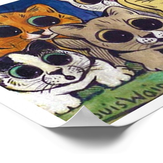 Menge Katzen, Louis Wain Poster (Ecke)