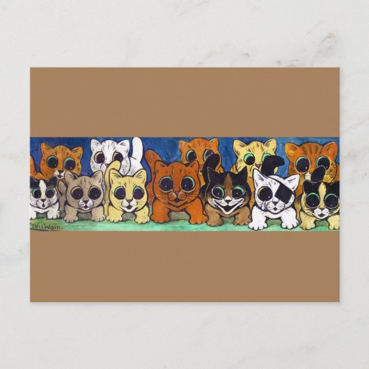 Menge Katzen, Louis Wain Postkarte (Vorderseite)