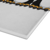 Menge lustiger CartoonPenguins auf Schnee Schneidebrett (Ecke)