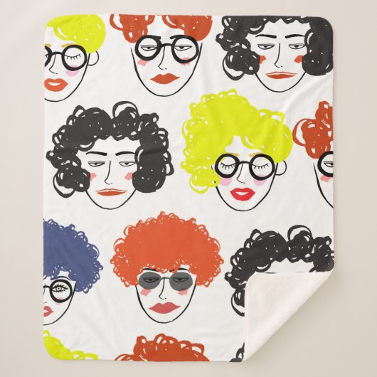 Menge lustiger Völker, nahtloser Hintergrund Sherpadecke (Vorderseite)