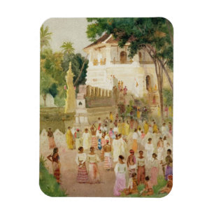 Mengen an einem Monument in Indien, 1895 (w/c u. Magnet