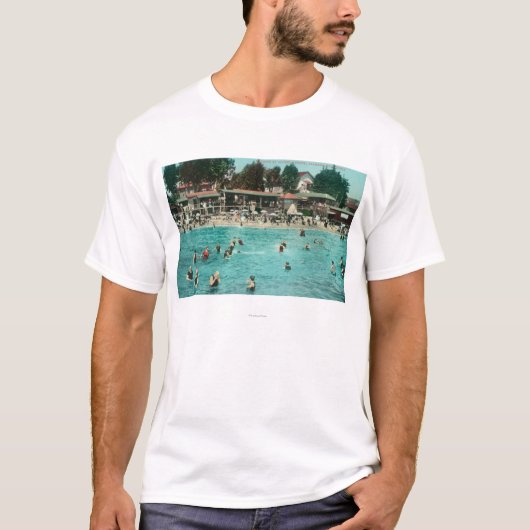 Mengen, die in Alameda BeachAlameda, CA schwimmen T-Shirt (Vorderseite)