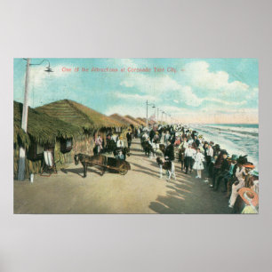 Mengen erfasst in einer Linie an der Zelt-Stadt Poster