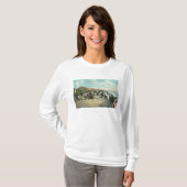 Mengen erfasst in einer Linie an der Zelt-Stadt T-Shirt (Vorne ganz)