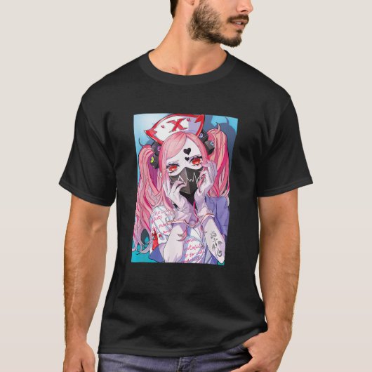 Menhera Anime Girl Yume Kawaii Edgy Pastel Goth Wa T-Shirt (Vorderseite)