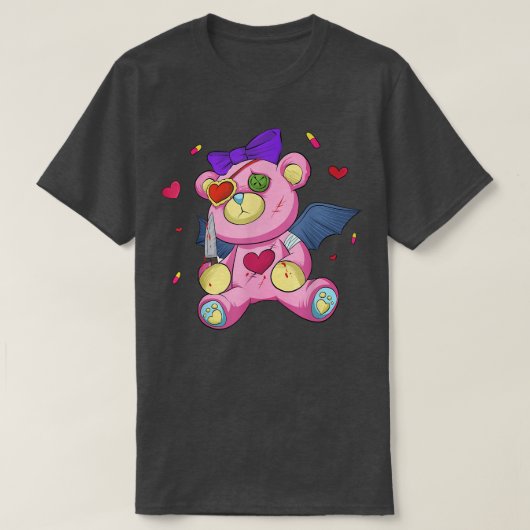 Menhera chan Yami Kawaii Pastel Goth Harajuku Tedd T-Shirt (Design vorne)