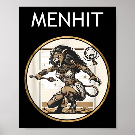 Menhit Nubian War Goddess Ancient Mythology Poster (Vorne)