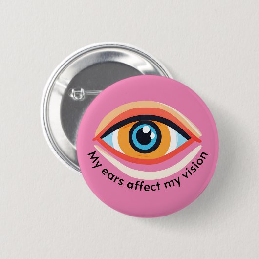 Menieres Bewusstsein Gefäßerkrankungen Schwindel Button (Vorne & Hinten)