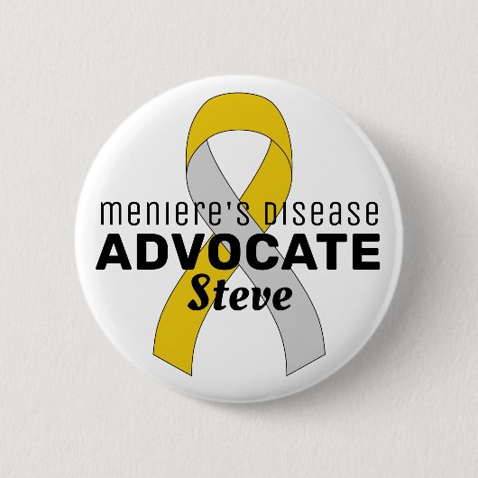 Meniere's Disease Advocate Ribbon White Button (Vorderseite)