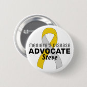 Meniere's Disease Advocate Ribbon White Button (Vorne & Hinten)