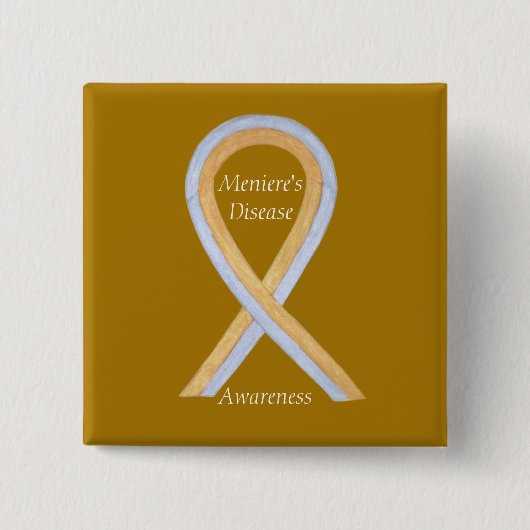 Meniere's Disease Awareness Ribbon Custom Button (Vorderseite)
