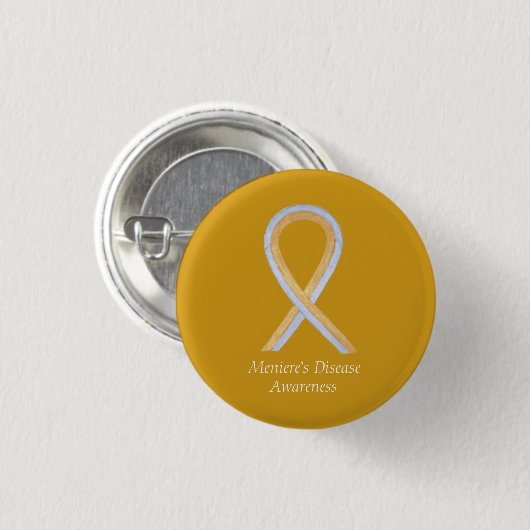 Meniere's Disease Awareness Ribbon Custom Button (Vorne & Hinten)