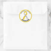 Meniere's Disease Warrior Ribbon White Runder Aufkleber (Tasche)