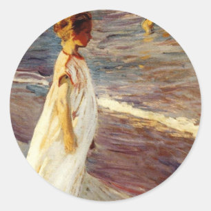 Menina - Joaquin Sorolla Runder Aufkleber
