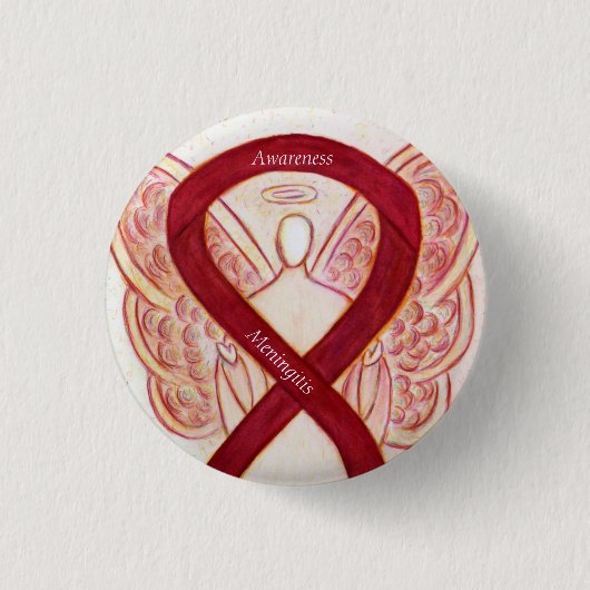 Meningitis Angel Awareness Ribbon Buttone Button (Vorderseite)