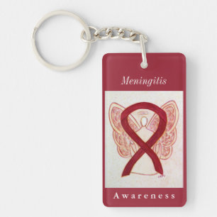 Meningitis Awareness Ribbon Angel Schlüsselanhänge Schlüsselanhänger