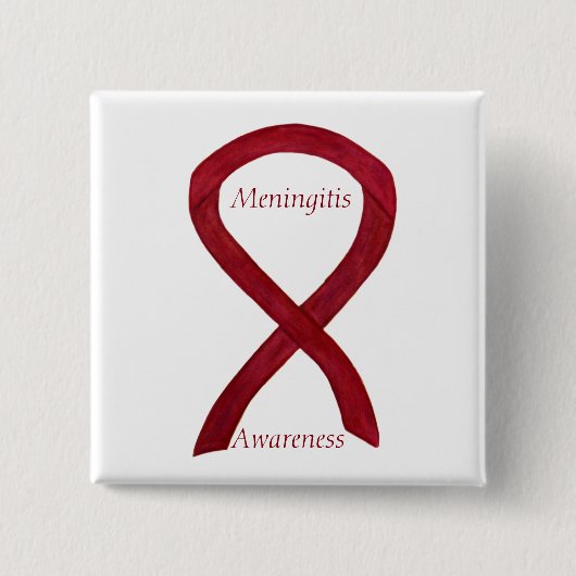 Meningitis Awareness Ribbon Custom Art Buttone Button (Vorderseite)