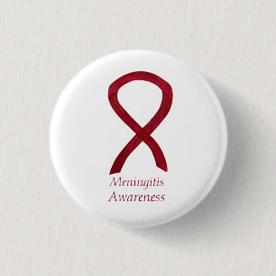 Meningitis Awareness Ribbon Custom Art Buttone Button