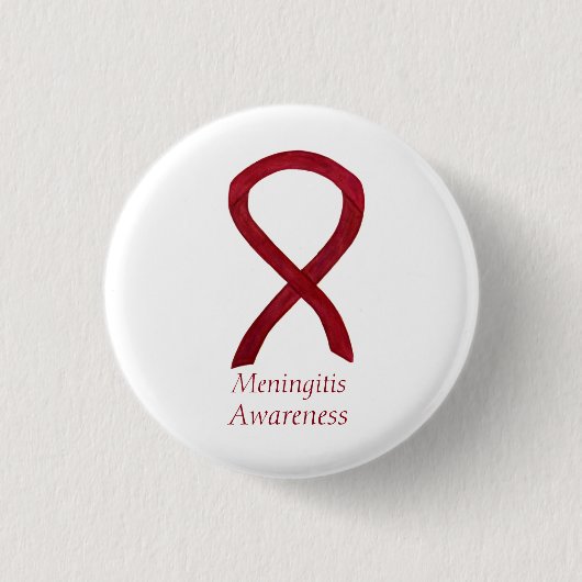 Meningitis Awareness Ribbon Custom Art Buttone Button (Vorderseite)