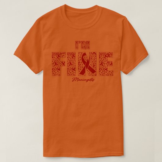 Meningitisbewusstsein für feine Ribbons in dieser T-Shirt (Design vorne)