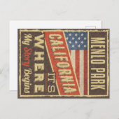 Menlo Park California Postkarte (Vorne/Hinten)