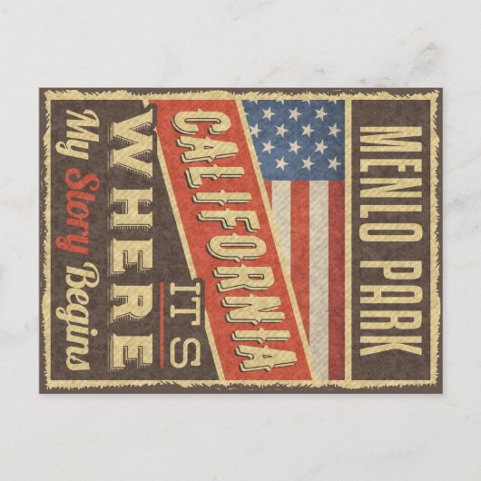 Menlo Park California Postkarte (Vorderseite)