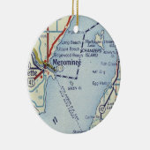 Menominee MI Map Keramik Ornament (Rechts)