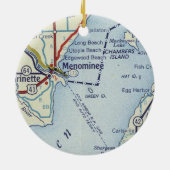 Menominee MI Map Keramik Ornament (Hinten)