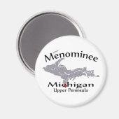 Menominee Michigan Heart Map Design Magnet (Vorderseite/Rückseite)