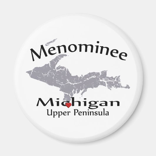 Menominee Michigan Heart Map Design Magnet (Vorne)