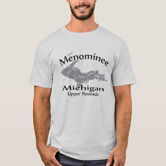 Menominee Michigan Map Design T - Shirt (Vorderseite)