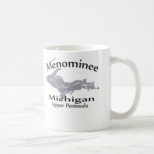 Menominee Michigan Map Design Tasse (Rechts)