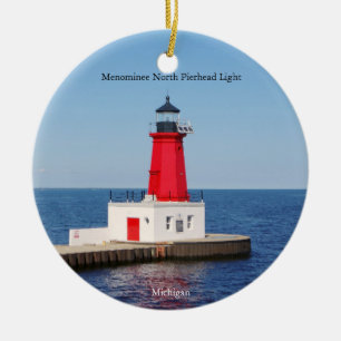 Menominee North Pierhead Light Schmuck Keramik Ornament