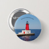 Menominee North Pierhead Light-Taste Button (Vorne & Hinten)