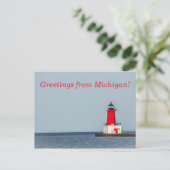 Menominee Pierhead Leuchtturm Postkarte (Stehend Vorderseite)