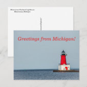 Menominee Pierhead Leuchtturm Postkarte (Vorne/Hinten)