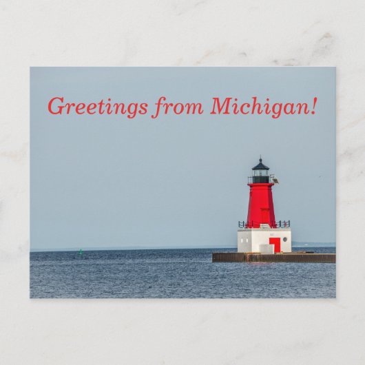 Menominee Pierhead Leuchtturm Postkarte (Vorderseite)