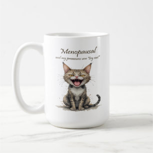 Menopause Humor Gestresste Wütende Katze Kaffeetasse