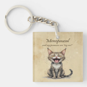 Menopause Humor Gestresste Wütende Katze Schlüsselanhänger