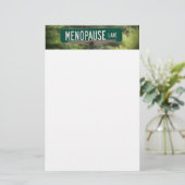 Menopause Lane Sign für ein gutes Lachen Briefpapier (Stehend Vorderseite)