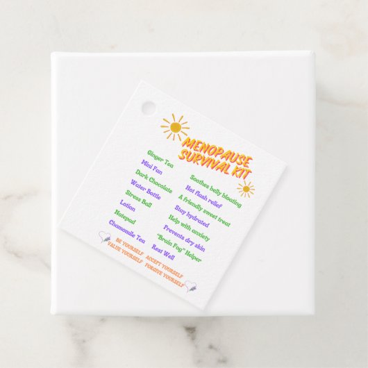 Menopause Überlebenskit-Tag Geschenkanhänger (Beispiel)