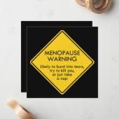 Menopause Warnungskarte Mitteilungskarte (Vorderseite/Rückseite Beispiel)