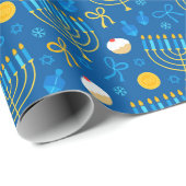 Menora Chanukka Geschenkpapier (Rolleneckpunkt)