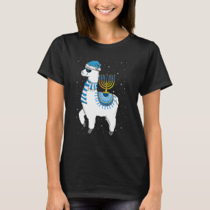 Menora Hanukka Lama Süßes Alpaka Chanukka Christ T-Shirt