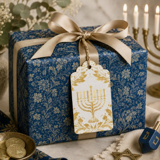 Menora im aufwendigen Stil von William Morris Geschenkanhänger